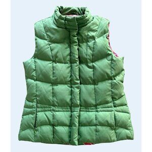 LILLY PULITZER Green Puffer Vest Preppy Outdoor Size Small